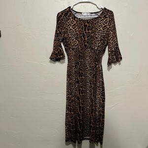 Cheetah Print Midi Dress